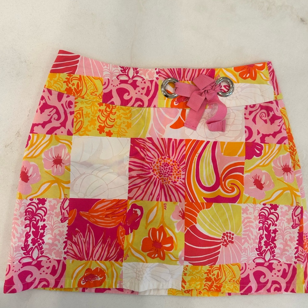 Lilly Pulitzer Skort SZ 2 Pinks Orange Yellow